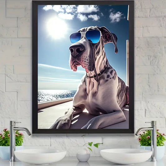 Great Dane with Glasses Canvas