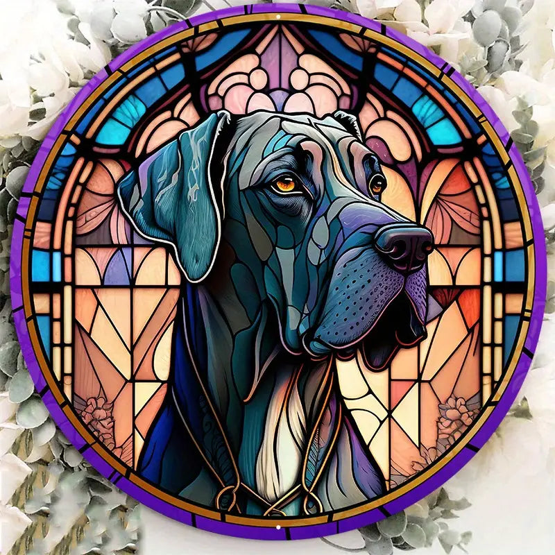 Faux Stained Glass Great Dane